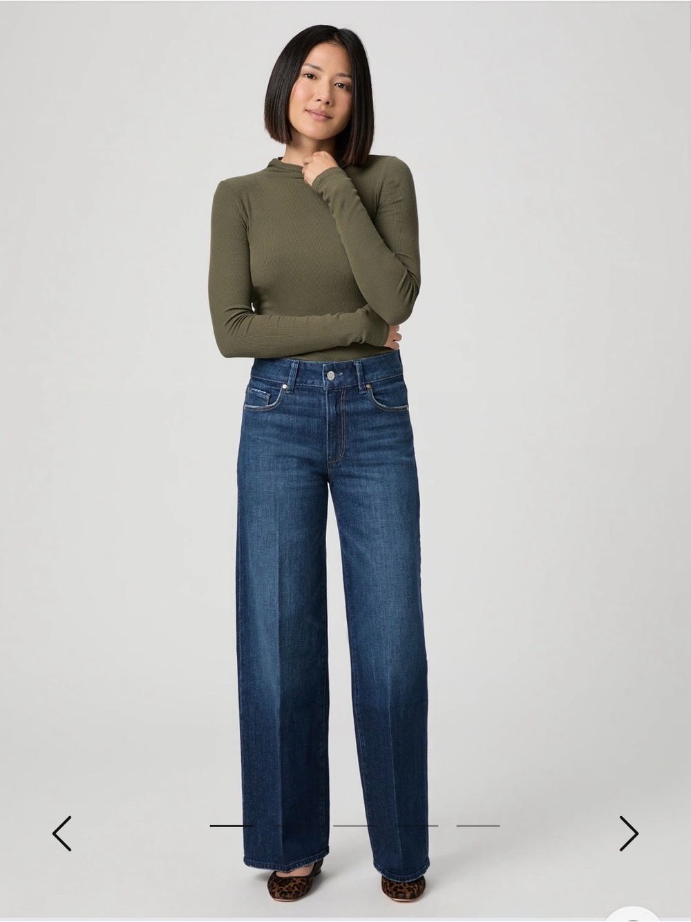NWT Paige Sasha Petite 30" Wide Leg Jean in Queen